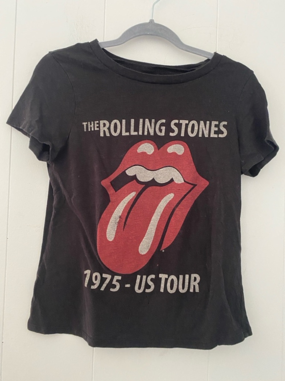 The Rolling Stones 1975 US Tour Graphic Tee Black & Red‎ Medium